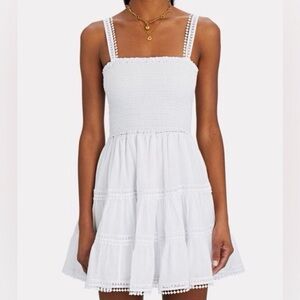 Charo Ruiz White Smocked Mini Dress